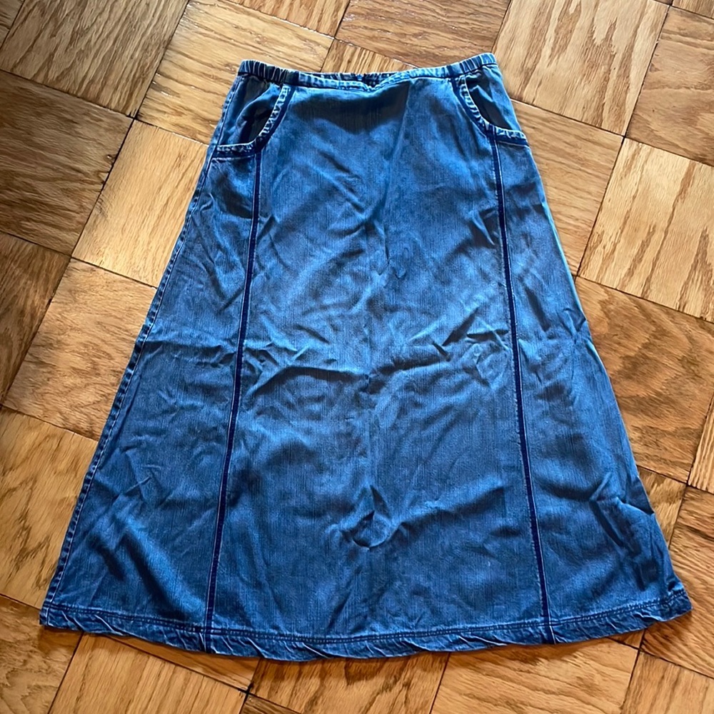 J. Jill A-line maxi denim skirt medium length